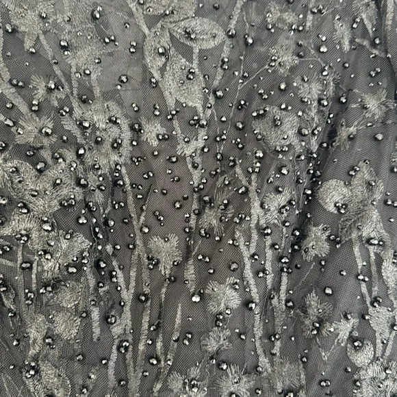 MAC DUGGAL Black Ruffle Wrist Embellished High Neck Midi size 6 - Picture 11 of 14